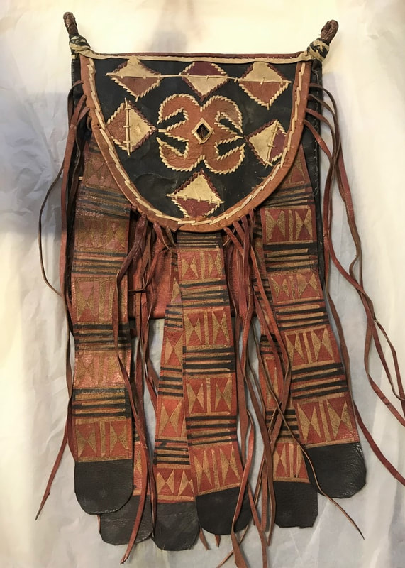 1929.312 Stitched leather hunter's bag, African, 1900-1930