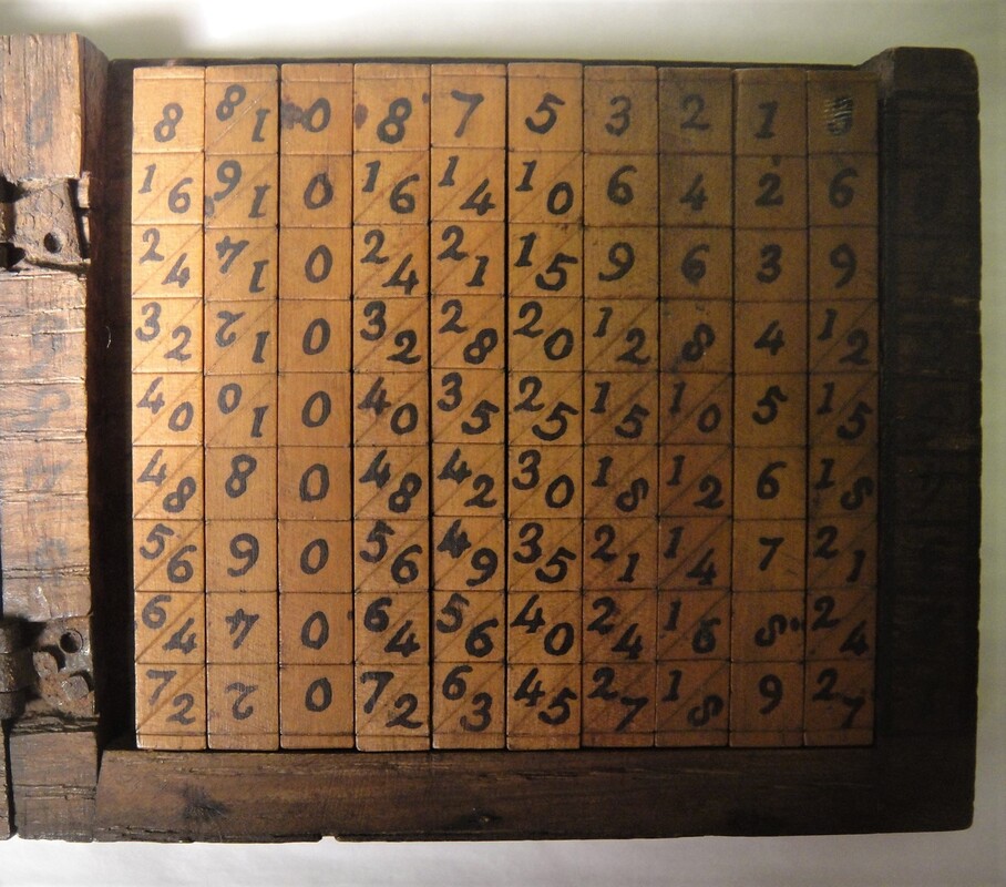 1922.1229 Set of Napier's Bones or reckoning tables.