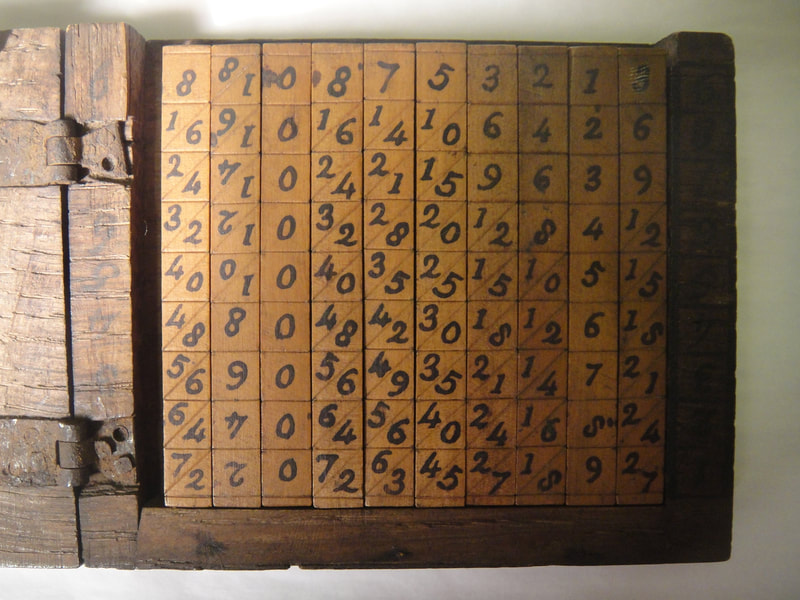 1922.1229 Set of Napier's Bones or reckoning tables, in oak case, British, c.1670