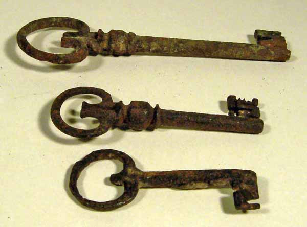 Three keys, iron, c.1850, 1922.712.