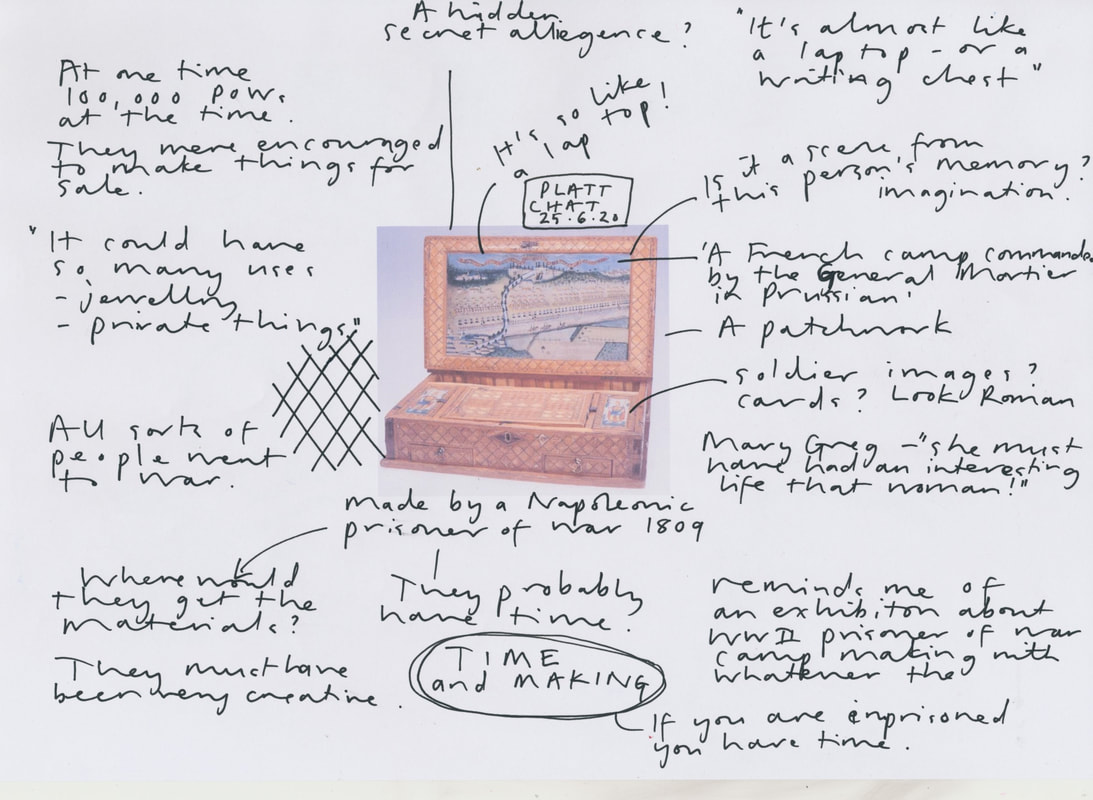 Diagram of notes from the conversation in response to the strawwork box.