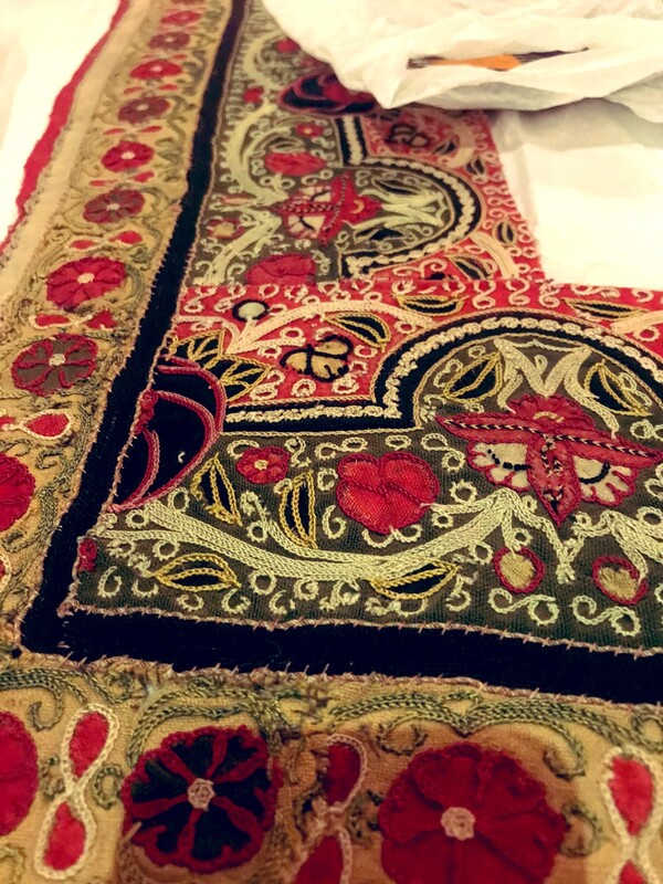 Detail of embroidered textile from the collection