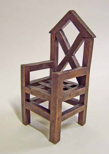 1922.255 Miniature chair, oak, British, 1810-1830