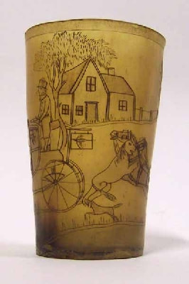 1922.806 Pressed horn drinking beaker, British, 1810-1830