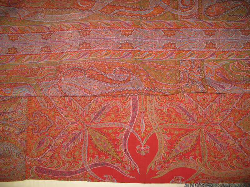 1937.683 Shawl, woven Kashmir wool, 1848-1899