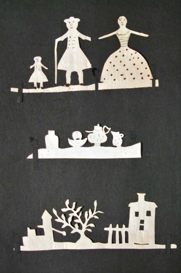 1967.111 Dorothy Byrom, cut out paper silhouette, 1740-1790