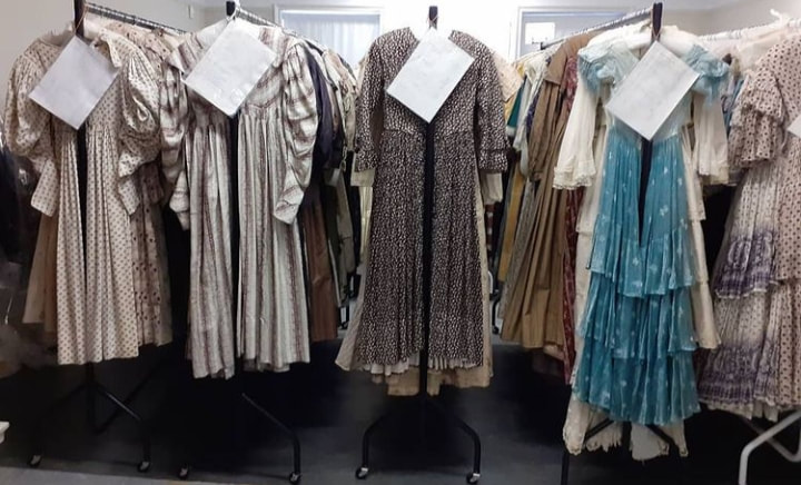 Rails of early 19th century dresses