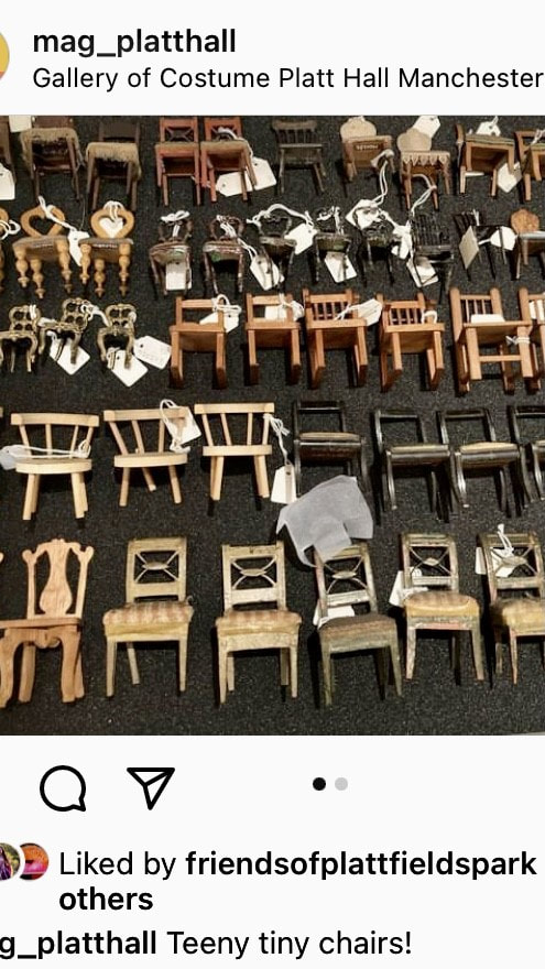 Miniature chairs in drawer