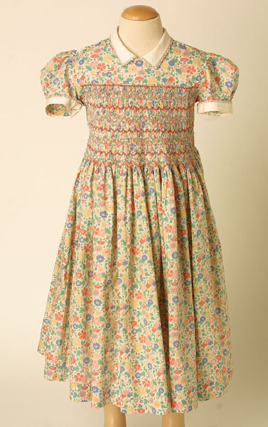 1984.178 Child's smocked dress, made from floral print fabric by Liberty & Co, 1960-1970
