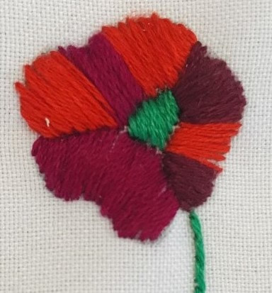 satin stitched flower
