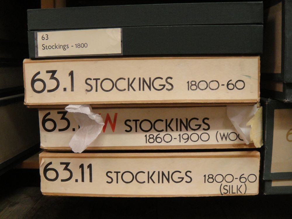 Boxes of stockings from the collection